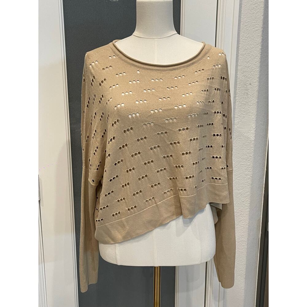 PLANET 3 Hole Punch Sweater In Beige One size